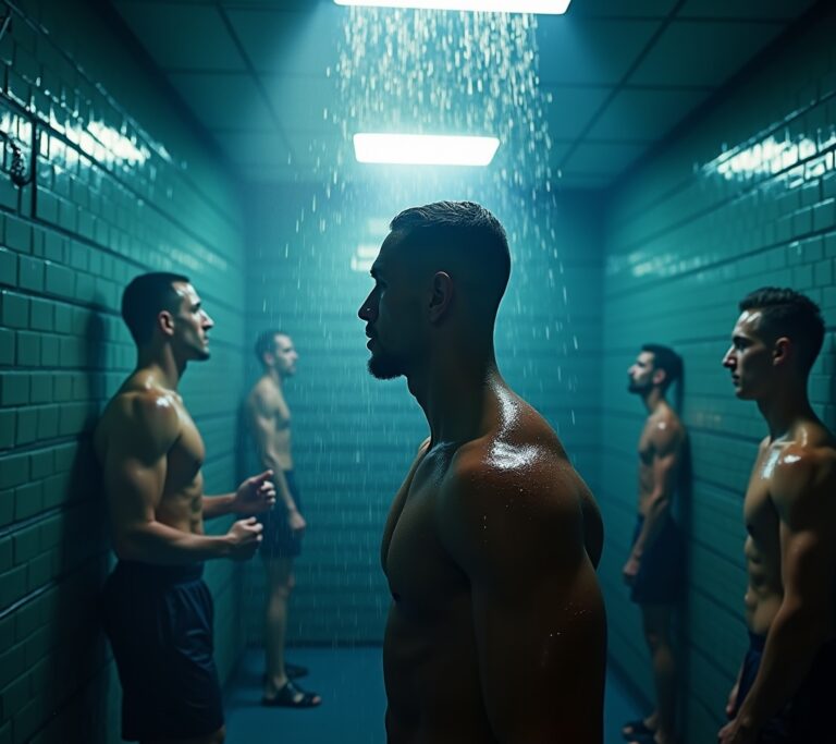 Athlete in recovery shower