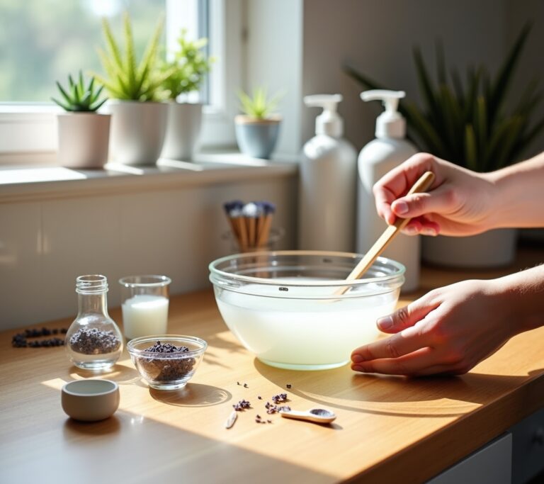 Ingredients for homemade shower gel