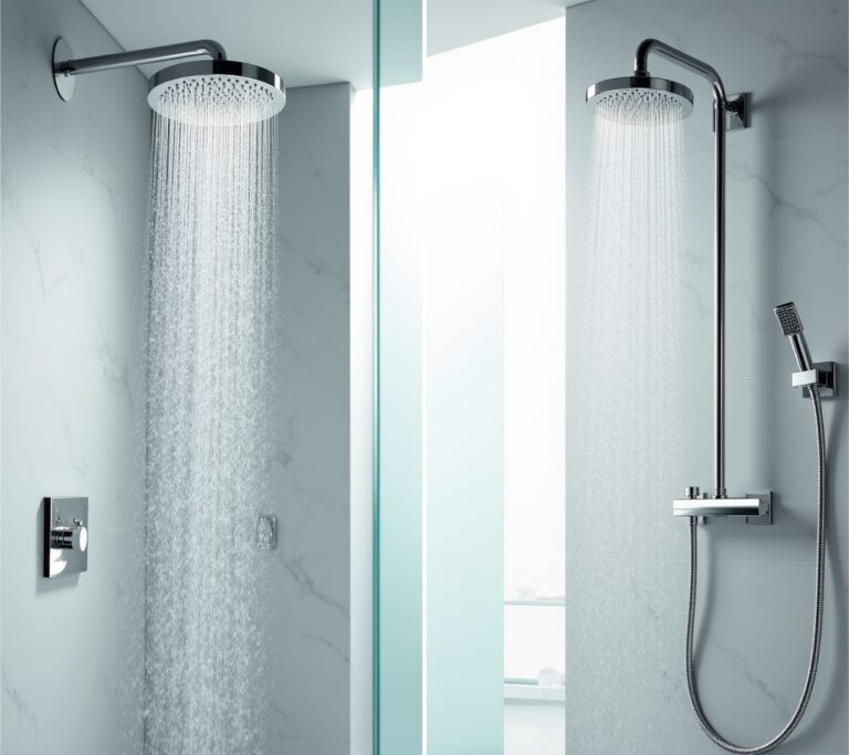 Rain shower head with water cascading