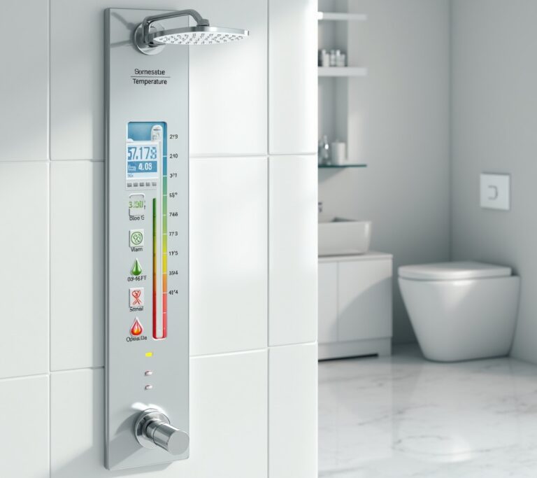 Shower temperature dial with indicators